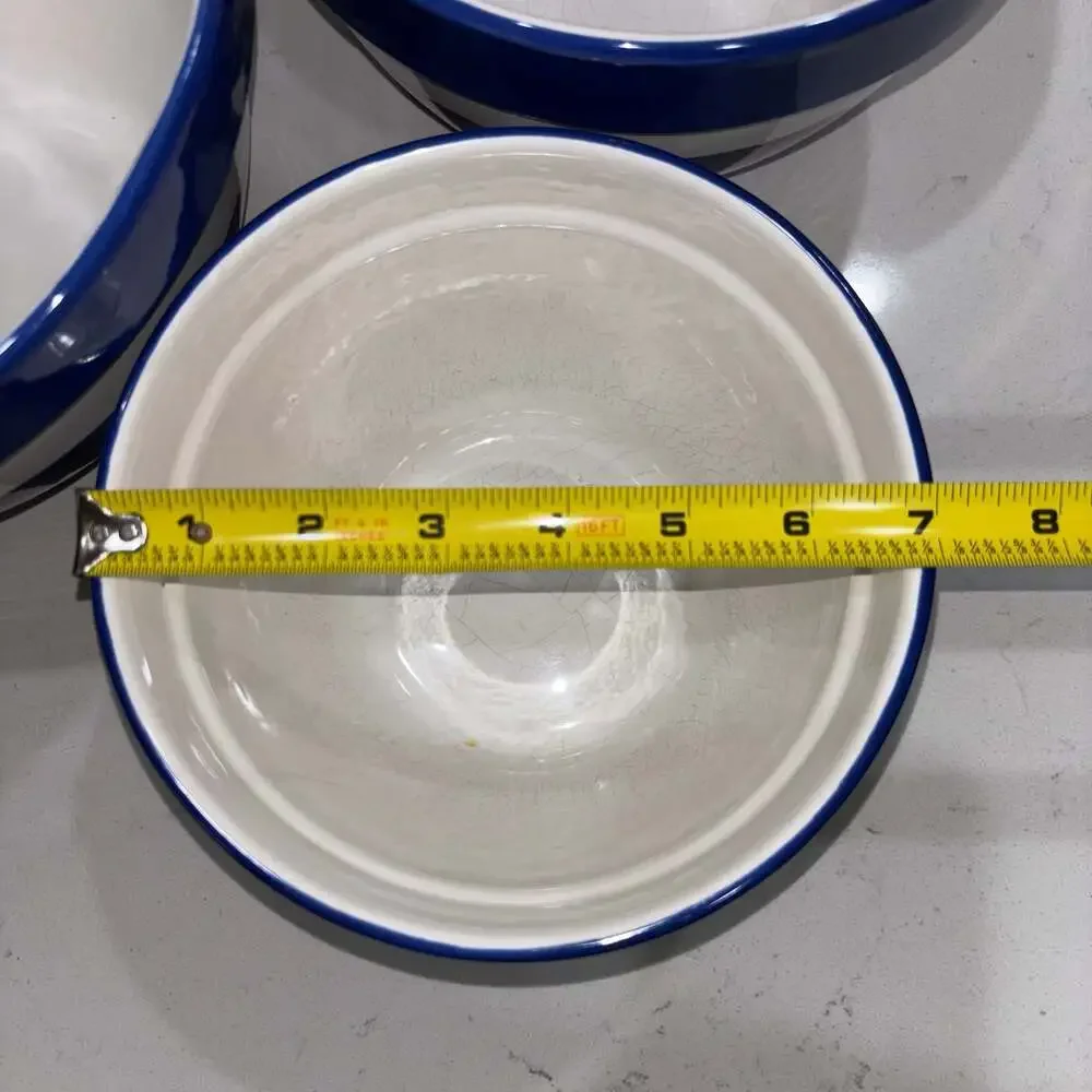 Vintage Dansk Blue and White Striped Nesting Mixing Bowl Set, 3-Piece
